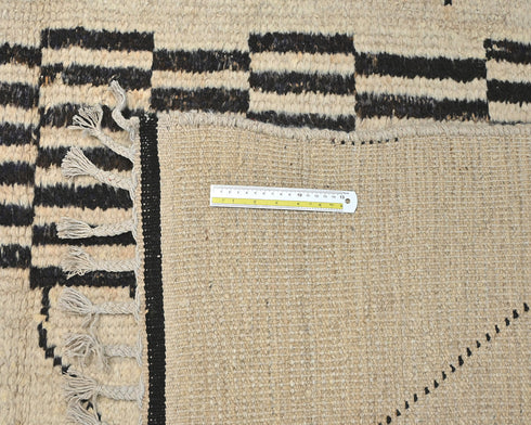 8x10 Moroccan Beige Hand Woven Wool Area Rug